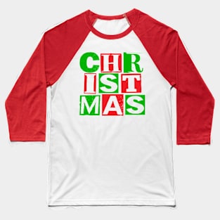 Christmas - Stacked Word Baseball T-Shirt